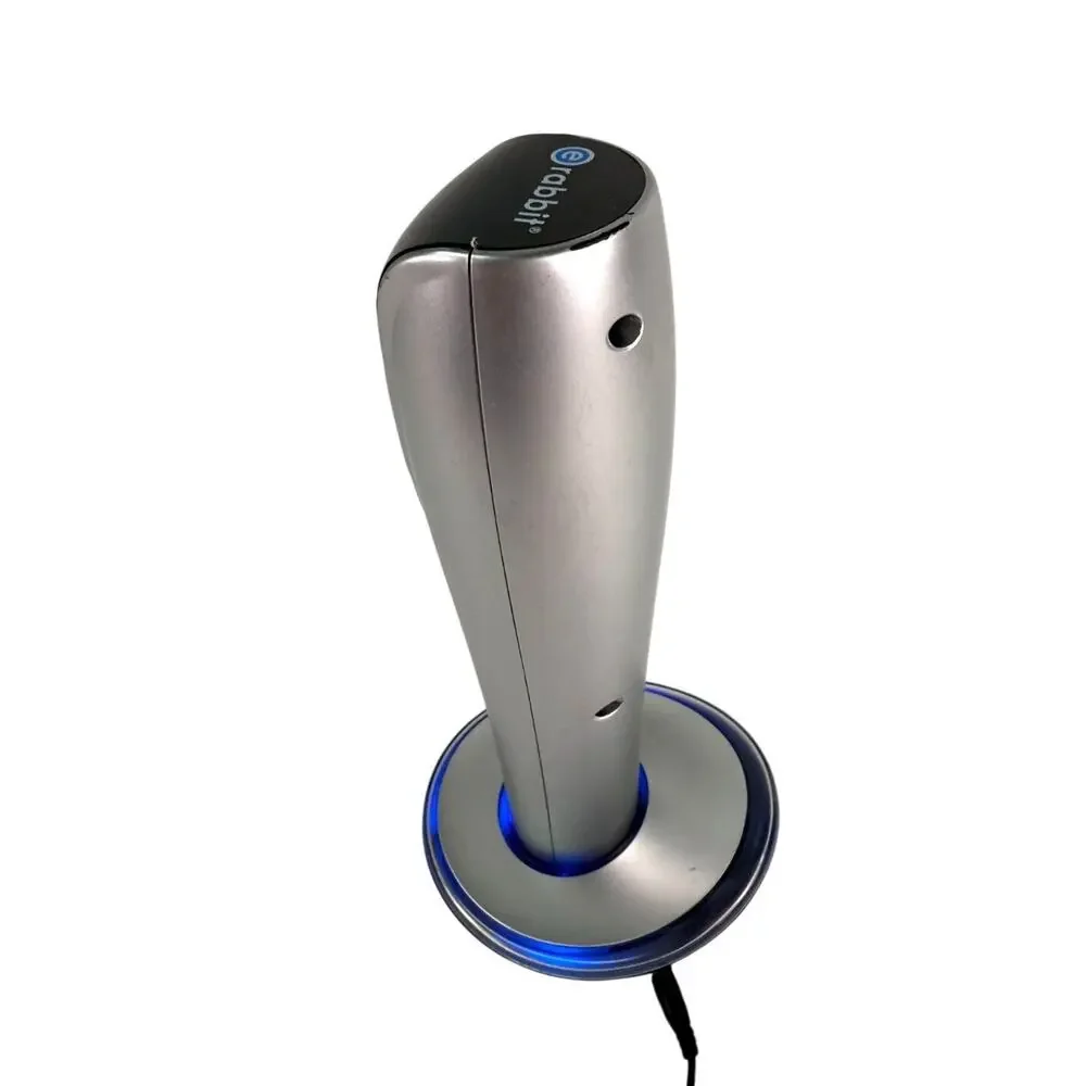 Rabbit Electric Wine Opener W9200 W/ Blue Lighted Charging Base Silver